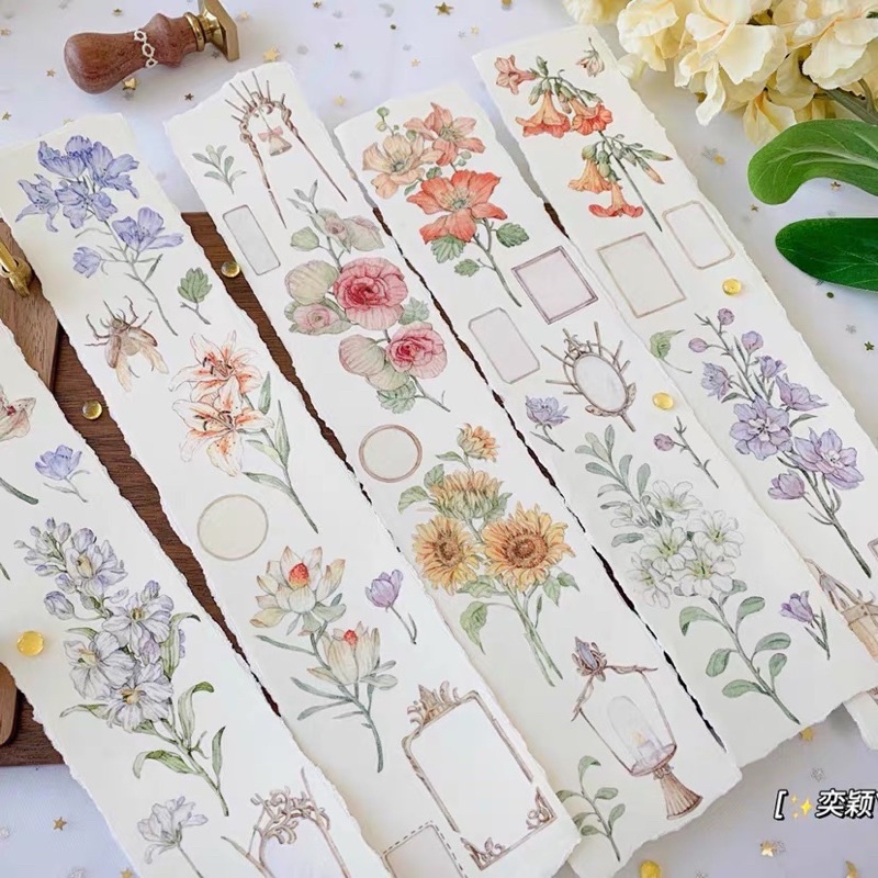 Cuộn washi “In Blossom” siêu xinh trang trí journal phong cách vintage