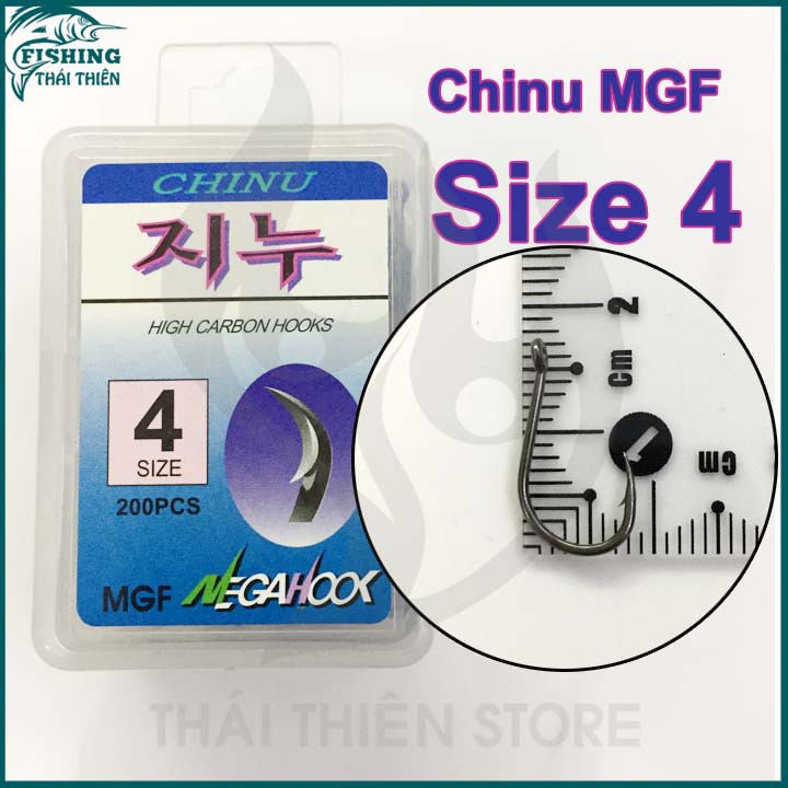 Lưỡi câu cá Chinu MGF Megahook  Hộp To Thép Nga