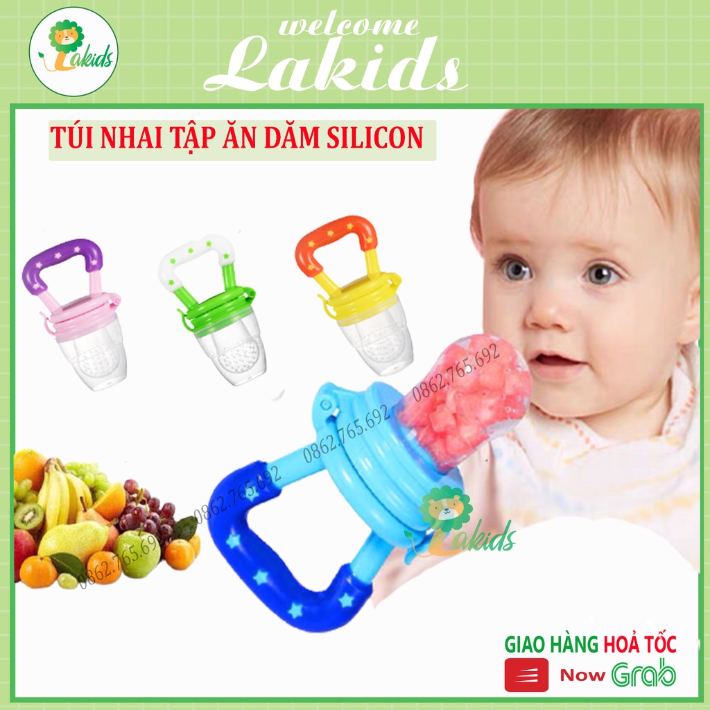 Túi nhai ăn dặm silicon chống hóc an toàn cho bé từ 6- 12 tháng tuổi lakids