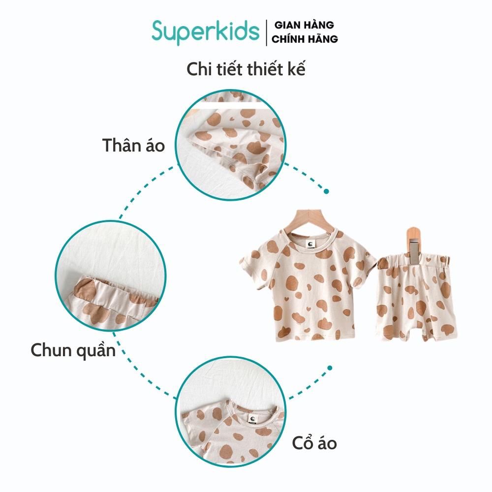 Bộ quần áo bé trai bé gái bò sữa 8-18kg QATE660