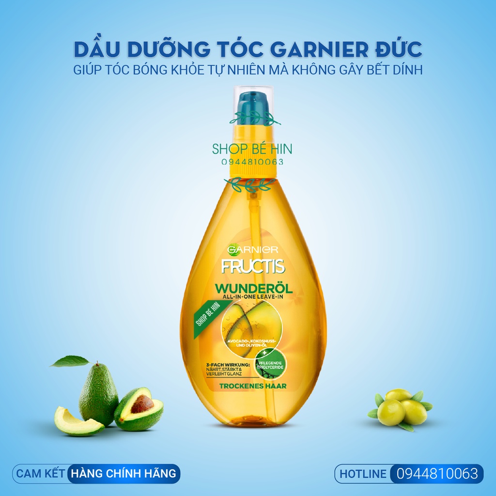 (Bill Đức) Dầu dưỡng tóc Garnier Fructis dành cho tóc khô và hư tổn, dưỡng tóc mềm mượt mà không bết dính, Shop Bé Hin