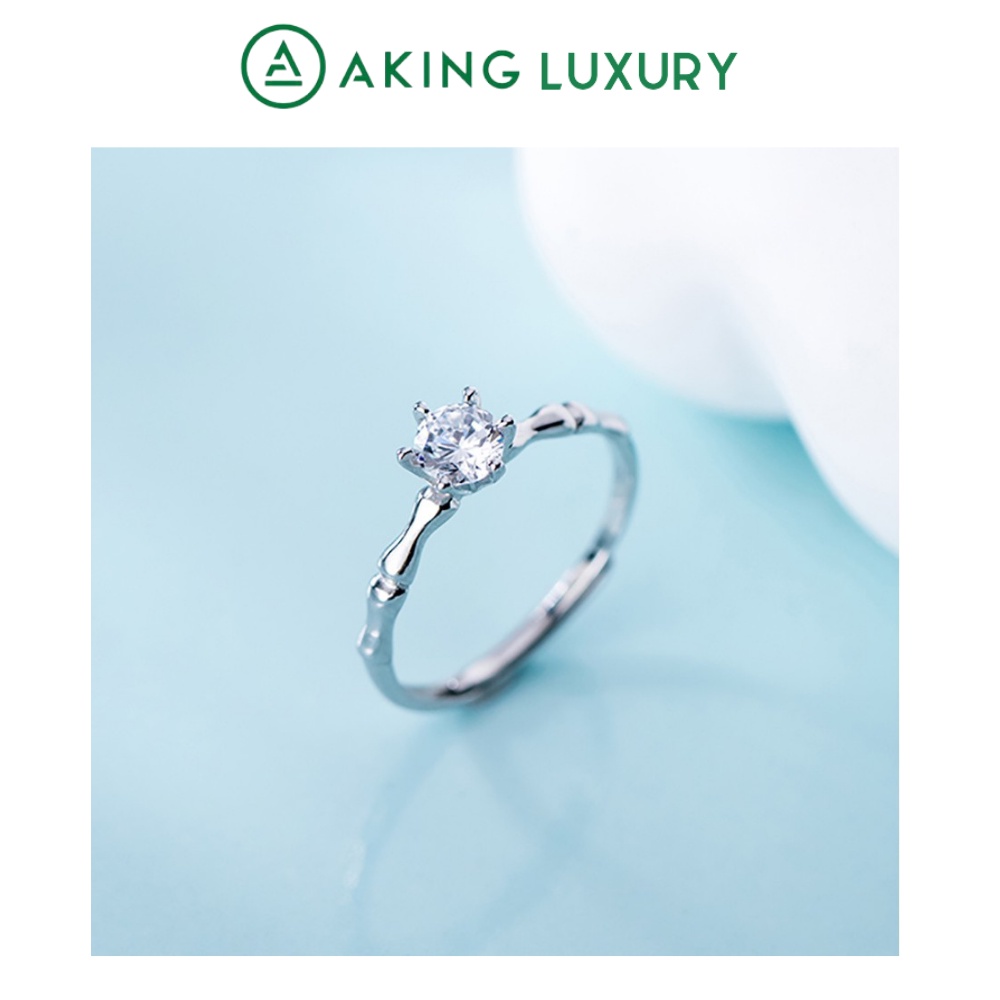 Nhẫn Bạc Nữ AKING LUXURY AK04 cao cấp, Nhẫn nữ S925 Đính Đá trẻ trung. Nhẫn mới nhất 2021