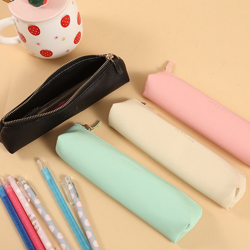 Túi đựng bút mini bằng chất liệu da PU màu kẹo đơn giản tiện dụng