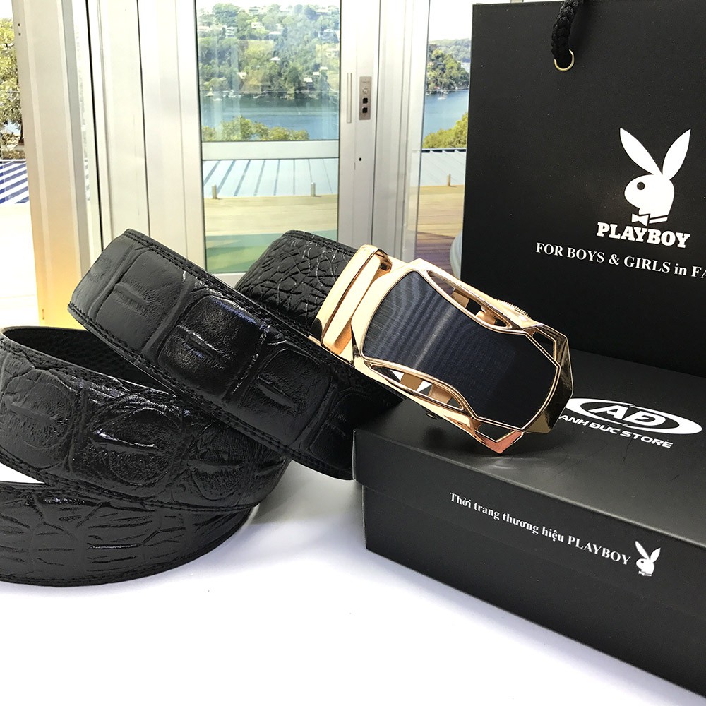 Thắt lưng dây nịt nam ô  tô vàng có hộp tặng kèm