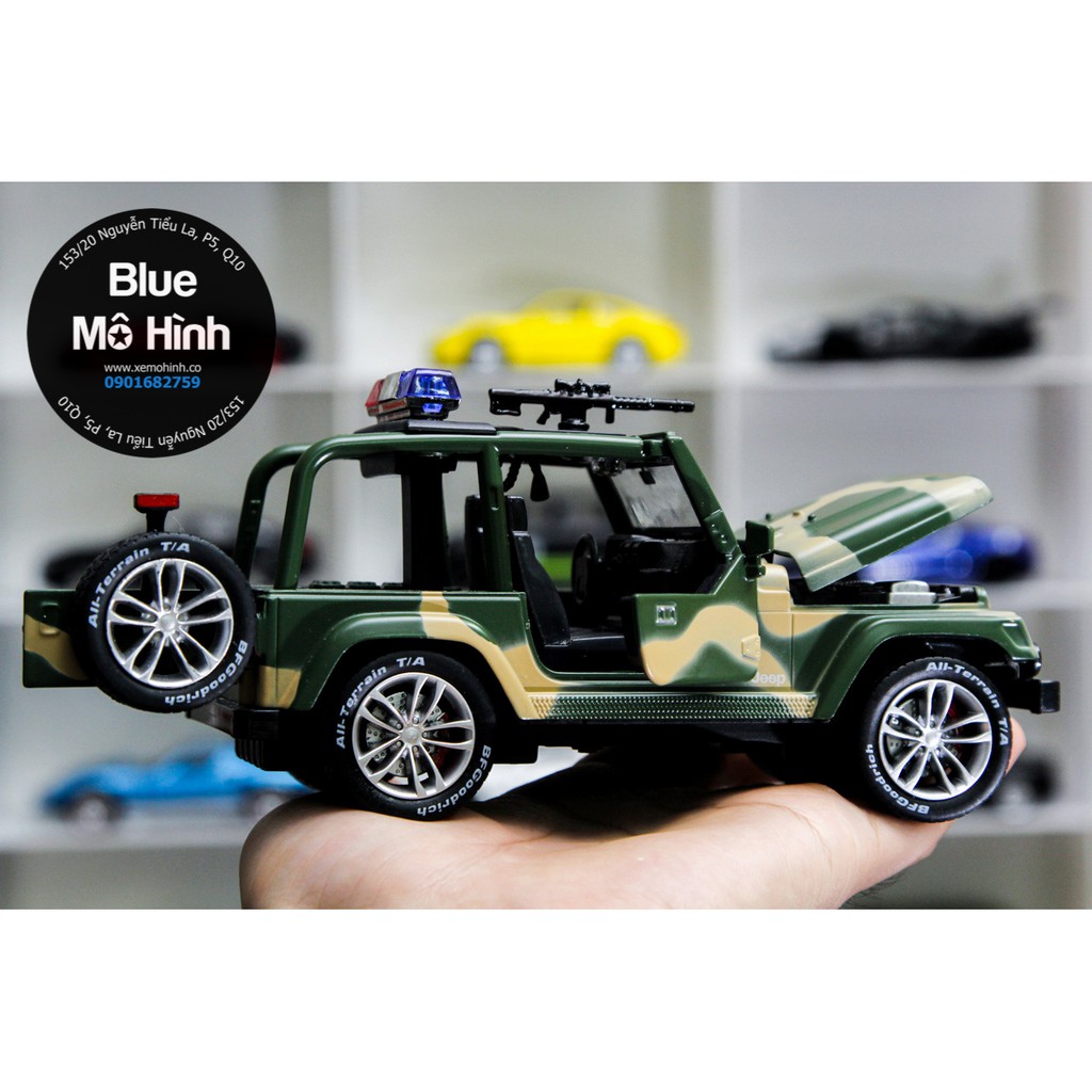 Blue mô hình | Xe cảnh sát mô hình Jeep offroad tỷ lệ 1:32