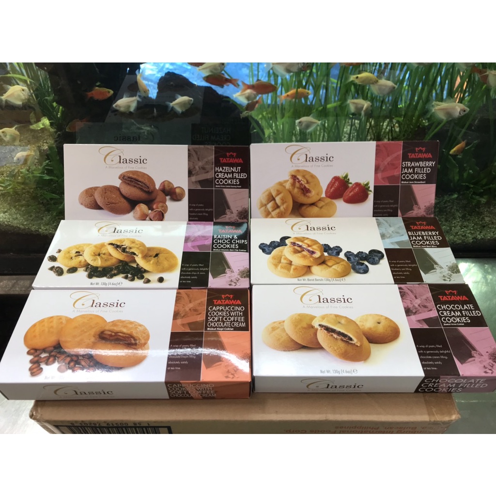 Bánh Quy kem Nhân Hạnh Nhân Hazenut Cream Filled Cookies Tatawa Classic (Hộp 130g)