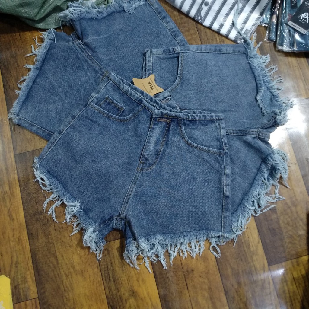 quần short jean nữ đai tròn siêu mẫu hot 2018 (hình thật) 526