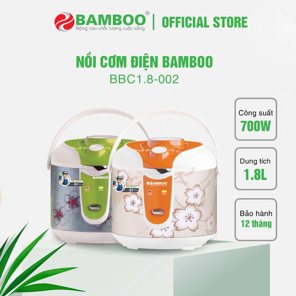 [Mã BMBAU300 giảm 10% đơn 499K] Nồi cơm điện Bamboo 1.8 lít BBC1.8_002