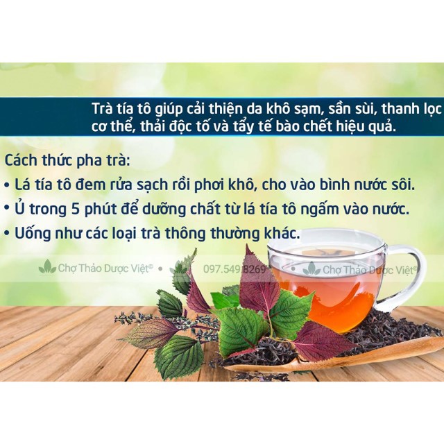 Tía tô khô, thơm, sạch 500g ( Trà tía tô sấy khô, nguyên liệu nấu nước xông giải cam) - Chợ Thảo Dược Việt