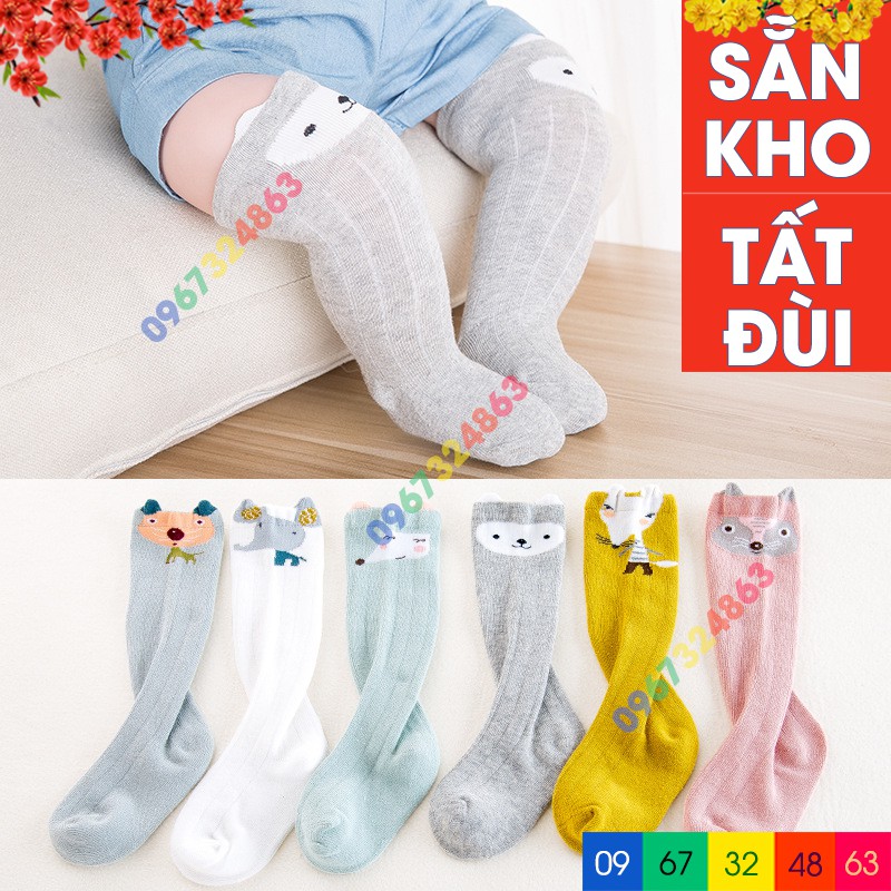 [Mã FADI5K245 giảm 5K đơn 0đ] Set 3 Đôi Tất Đùi Cotton Giữ Ấm Đầu Gối Hình Thú Cho Bé từ 0 đến 3 tuổi siêu yêu