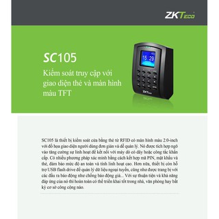 Máy chấm công và kiểm soát cửa ZKteco SC105