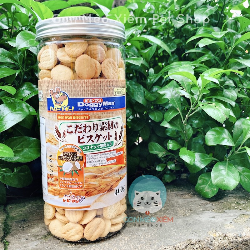 Bánh thưởng cho chó xốp quy dừa hộp 400g Doggyman, thức ăn snack vặt huấn luyện cún Con Mèo Xiêm