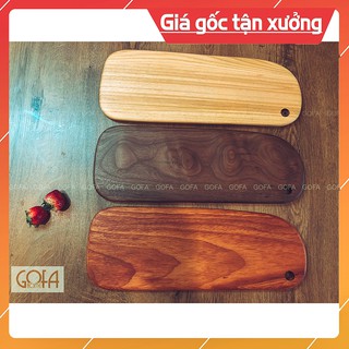 [XẢ KHO] Thớt gỗ decor cao cấp hình oval dài, làm từ gỗ óc chó, gỗ gõ đỏ, gỗ tần bì, kt 40x15 - GOFA