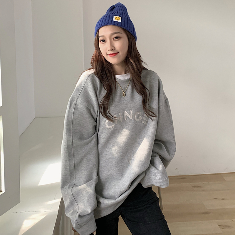 Áo Sweater Dáng Rộng In Chữ Phong Cách Hàn Quốc Thời Trang Cho Nữ | BigBuy360 - bigbuy360.vn