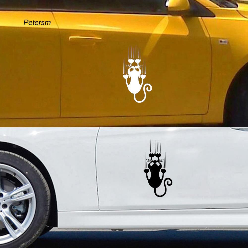 Miếng dán trang trí xe hơi hình chú mèo vui nhộn chống thấm nước tiện lợi