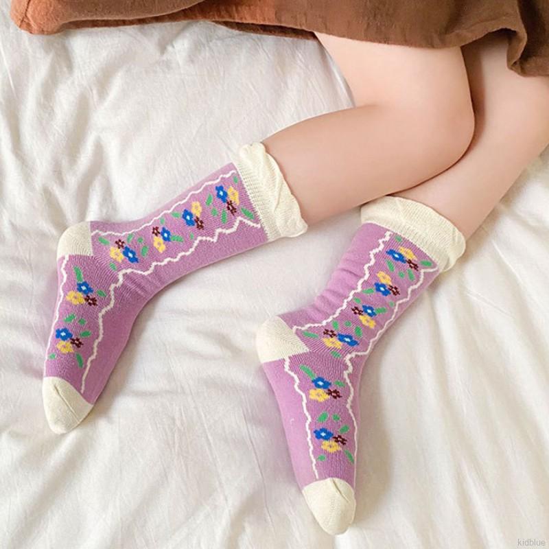 Vớ cotton thêu họa tiết phong cách Hàn Quốc dễ thương cho bé