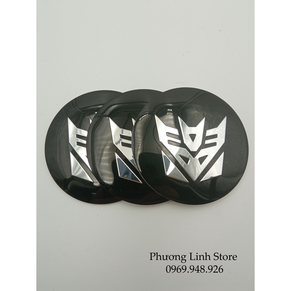Tem dán xe Transformer Destroy logo dán xe tròn nền đen đầu nhọn