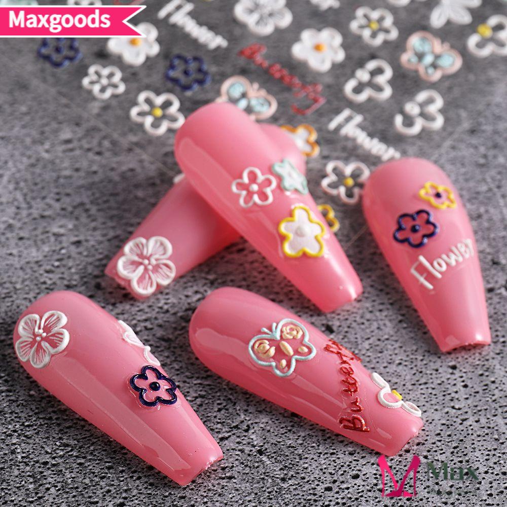 Miếng Dán Trang Trí Móng Tay 5D Hình Bướm Trái Tim Xinh Xắn