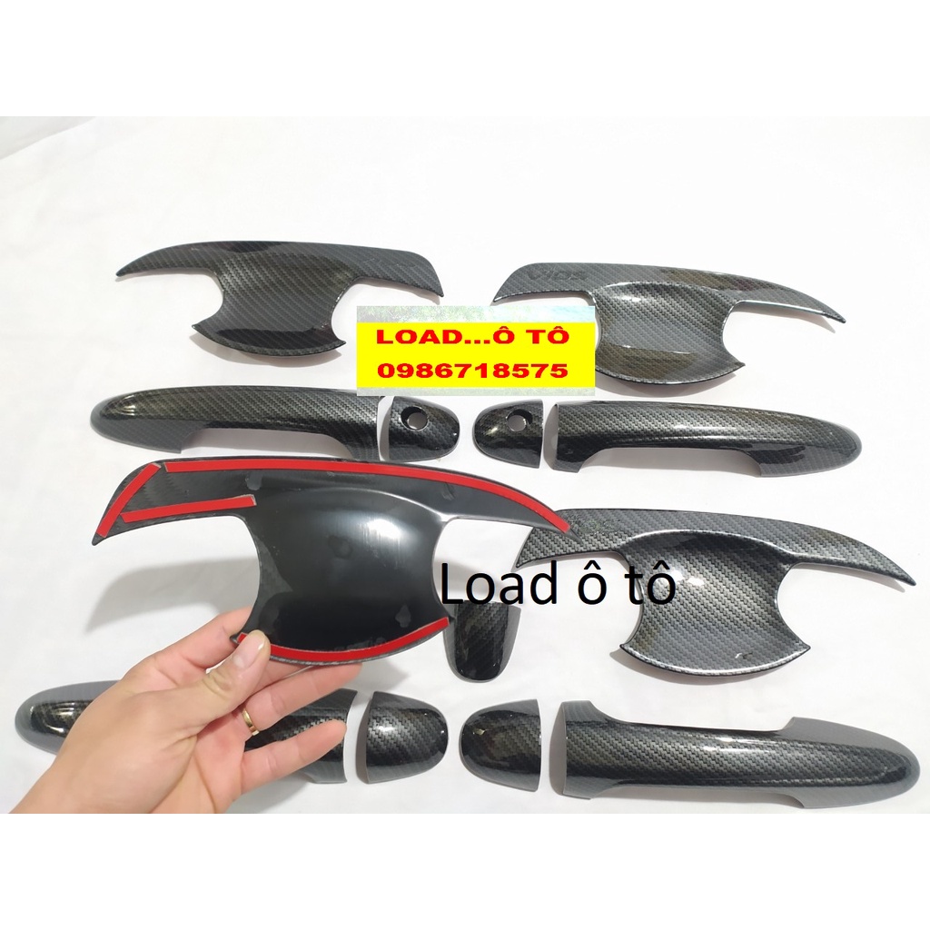 Ốp Tay Hõm Cửa Xe Toyota Vios 2023-2019 Mẫu Vân Carbon cao Cấp, Bộ sản Phẩm Tay Hõm