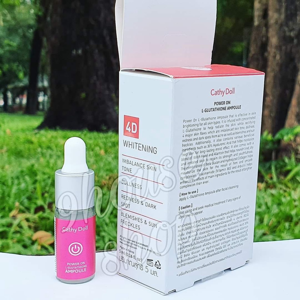 01 Serum Cathy Doll Power On L-Glutathione Ampoule Chống Tận Gốc Tàn Nhang & Đốm Nâu 5g Thái Lan