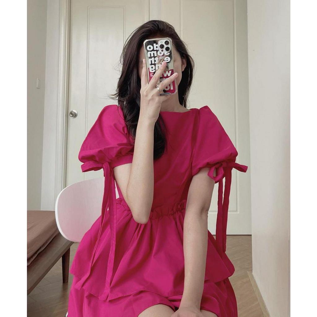 Đầm Ngắn Tay Thắt Dây Thời Trang Sành Điệu 61262