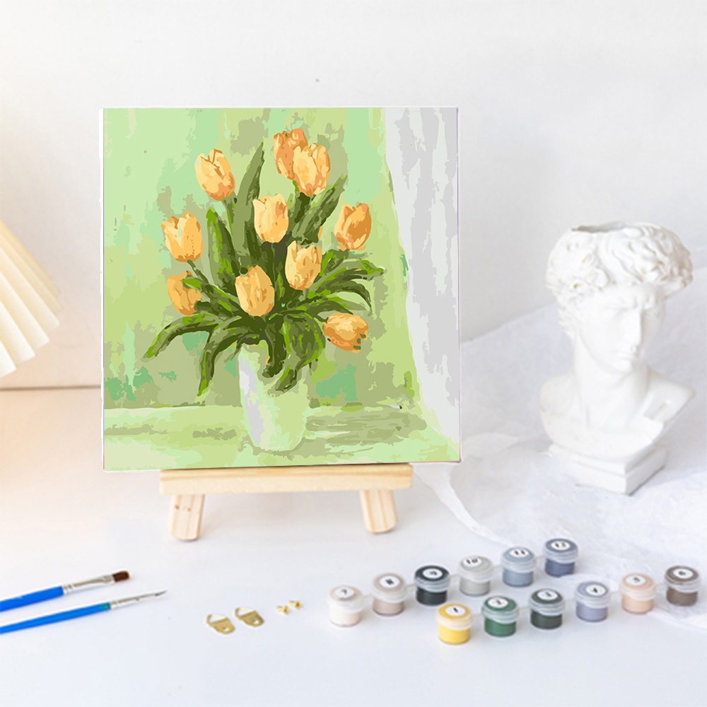 Bộ Tranh Sơn Dầu DIY Hình Hoa Cỡ Nhỏ 20*20/30*30cm