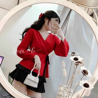 Áo kiểu nơ thắt eo