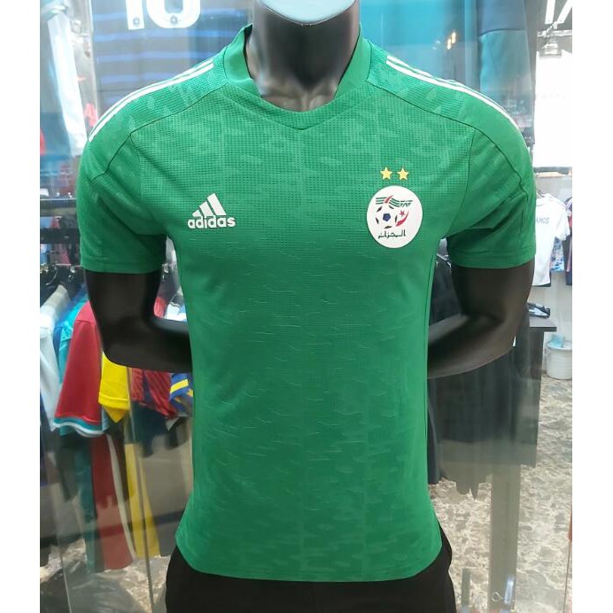 Áo Thun Đá Banh Màu Xanh Lá Họa Tiết Đội Tuyển Algeria Topthai 21-22 Size S-2Xl