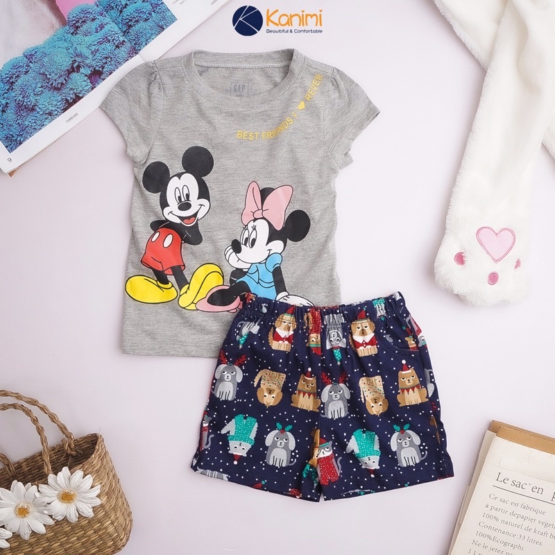 Đồ bộ ngắn tay GAP bé gái 1-5T nhí