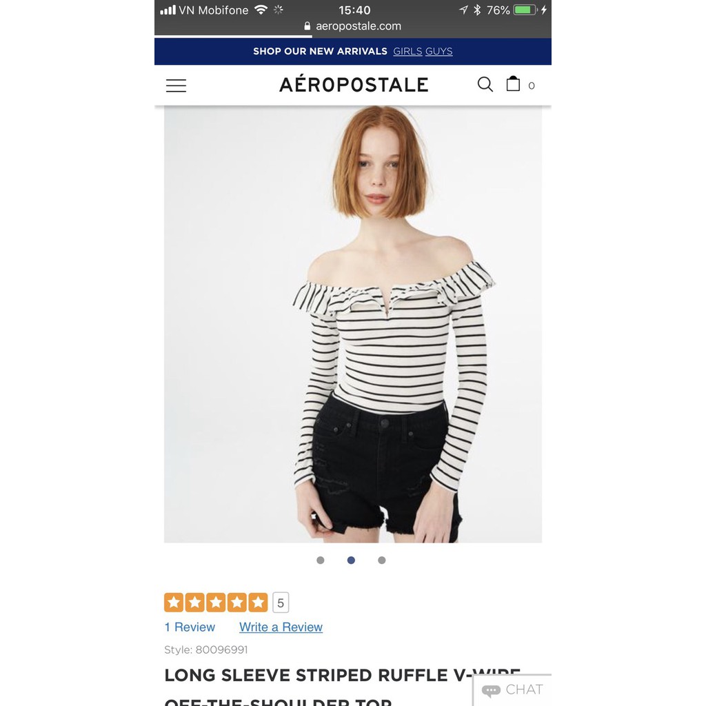 Áo thun tay dài trễ vai Aeropostale