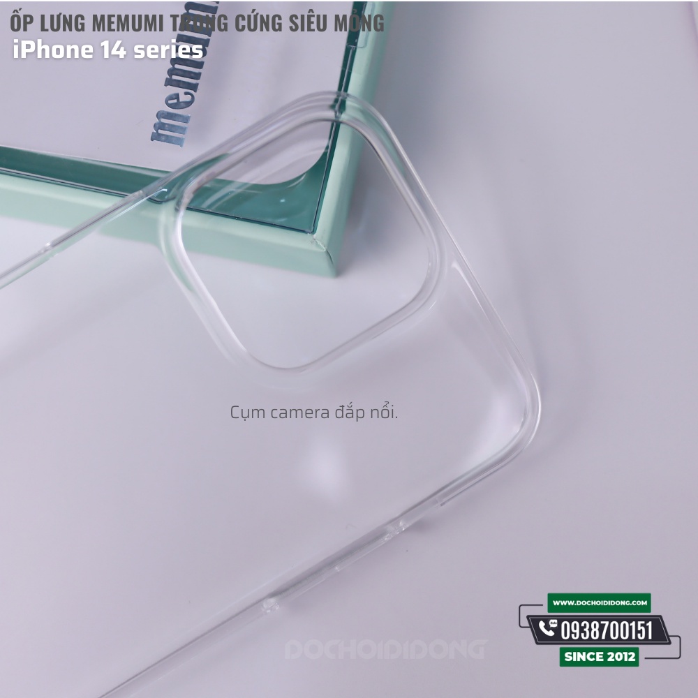 Ốp lưng cho iPhone 14 - 14 Plus - 14 Pro - 14 Pro Max Memumi trong cứng siêu mỏng
