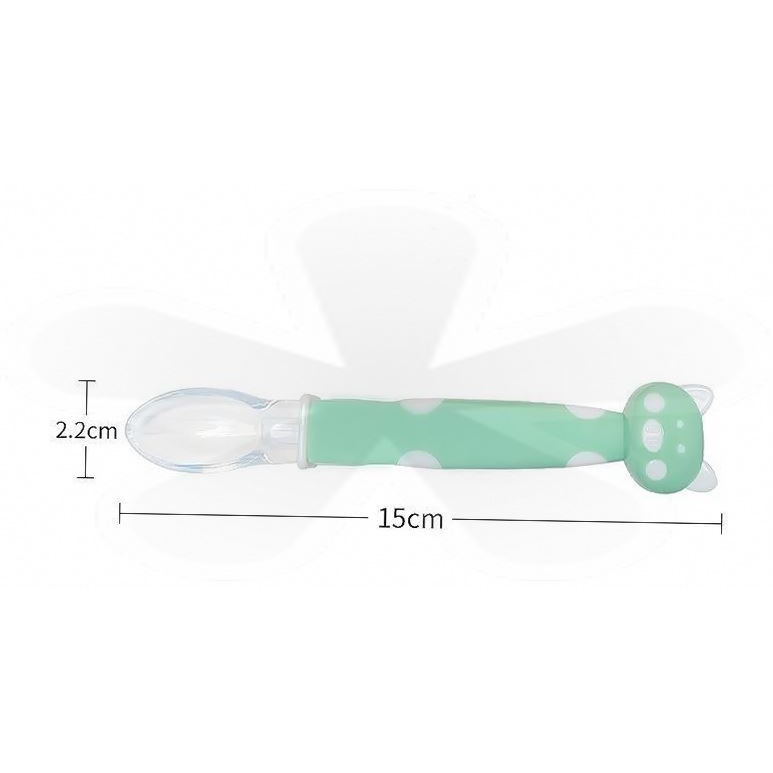 Thìa silicon siêu mềm HÌNH GẤU cho bé ăn dặm an toàn-QATE0142