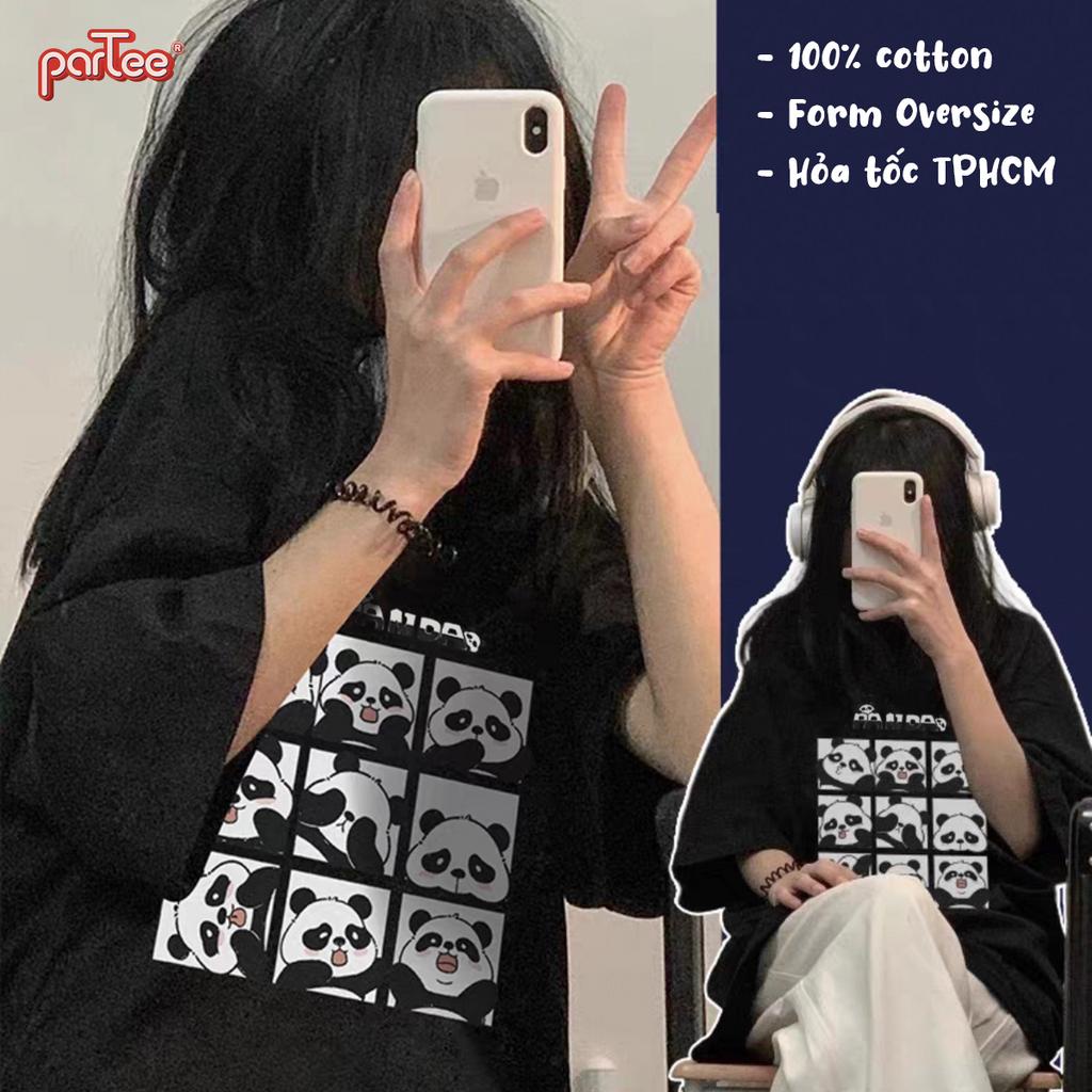 Panda Tee | Áo Thun Gấu Trúc Quốc Bảo Tay Lỡ Form Rộng Nam Nữ 100% Cotton Úc 180gsm Áo Phông Unisex Partee