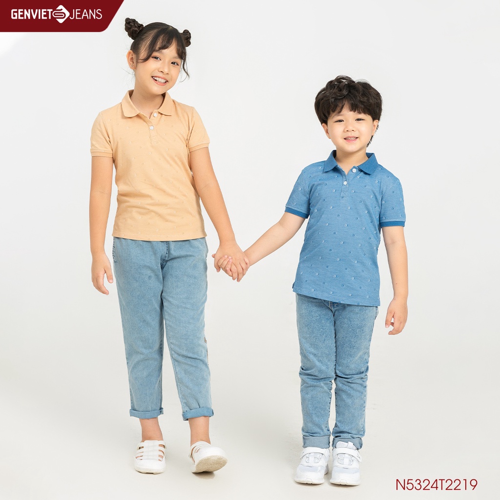 Áo Polo Trẻ Em Unisex In Logo Chìm N5324T2219 GENVIET