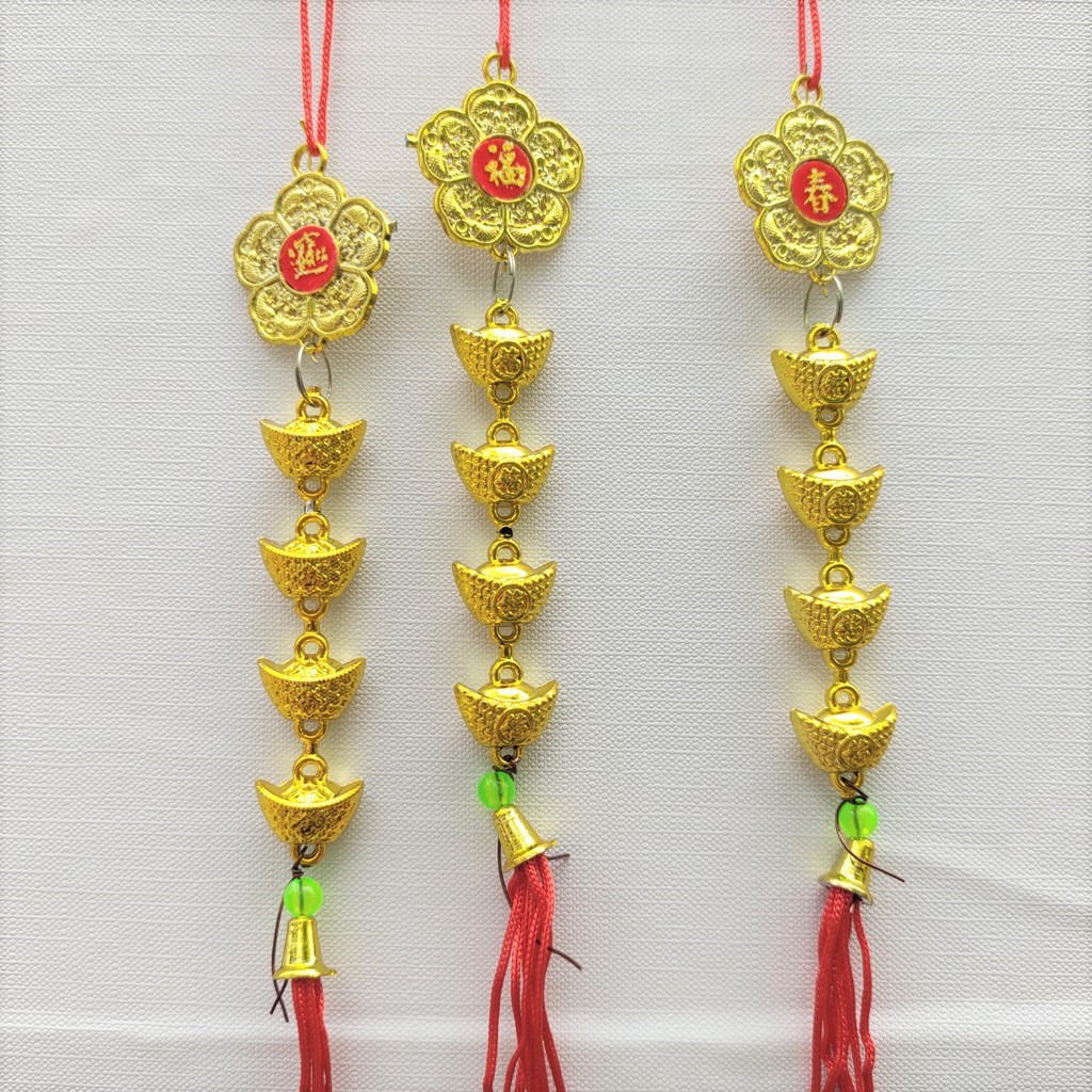 Set 5 dây treo trang trí tết hoa mai và đồng tiền A3