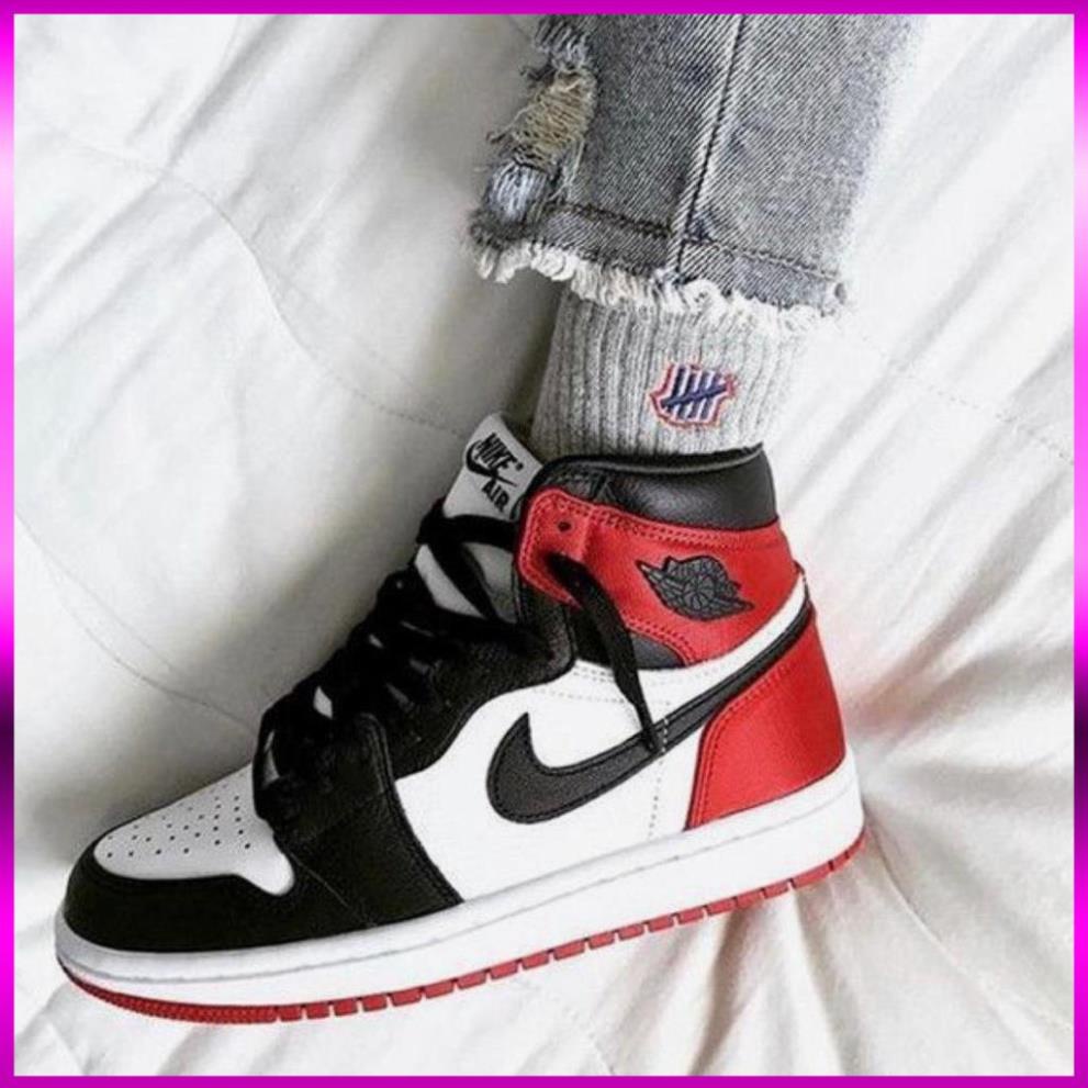 [Sneaker34] Giày Jordan 1 cổ cao OG Bred Toe ❤️Full Box+Bill❤️ Giày Sneaker JD1 Đỏ đen cao cổ thấp cổ đủ size nam nữ