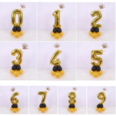 Bong bóng số to 70cm màu hồng gold, vàng, bạc, trắng trang trí tiệc, sinh nhật