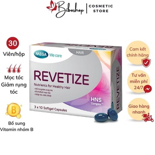 Viên uống REVETIZE hỗ trợ mọc tóc, Viên uống bổ sung vitamin giảm rụng tóc nuôi dưỡng tóc chắc khỏe - Hộp 30viên