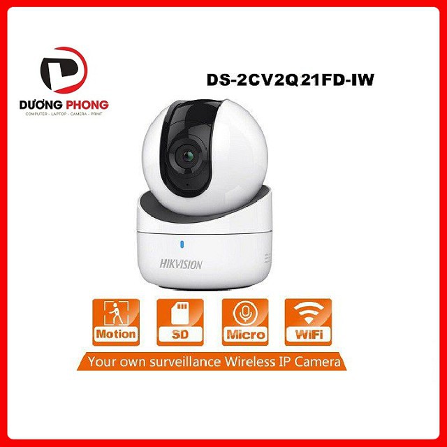 Camera Wifi Hikvision DS-2CV2Q21FD-IW Xoay 360/ 2.0MP - Chính hãng BH 24 Tháng