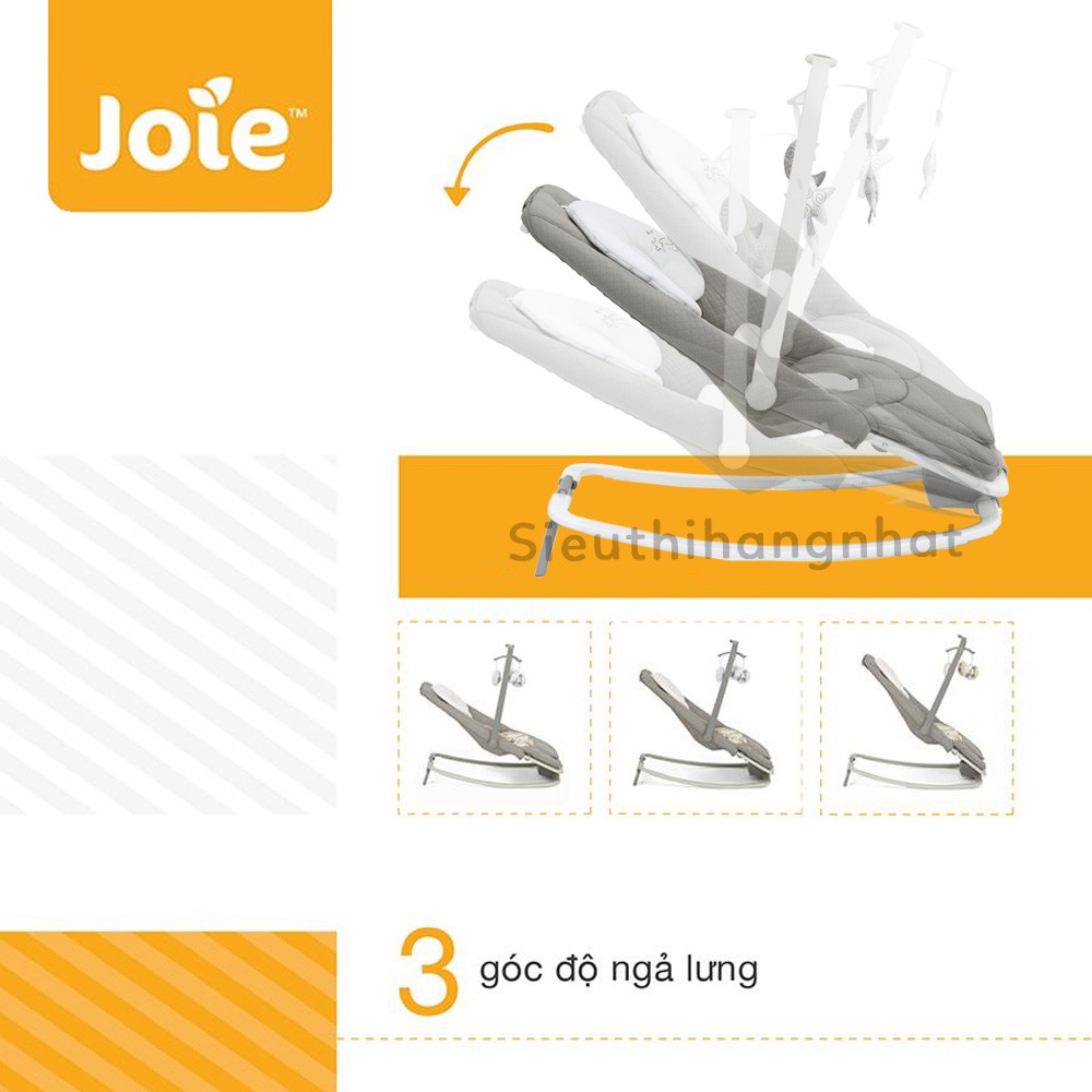 Ghế rung trẻ em Joie Dreamer cho trẻ sơ sinh, kết cấu vững chắc, an toàn cho bé, có thể phát nhạc giúp bé ngủ ngon