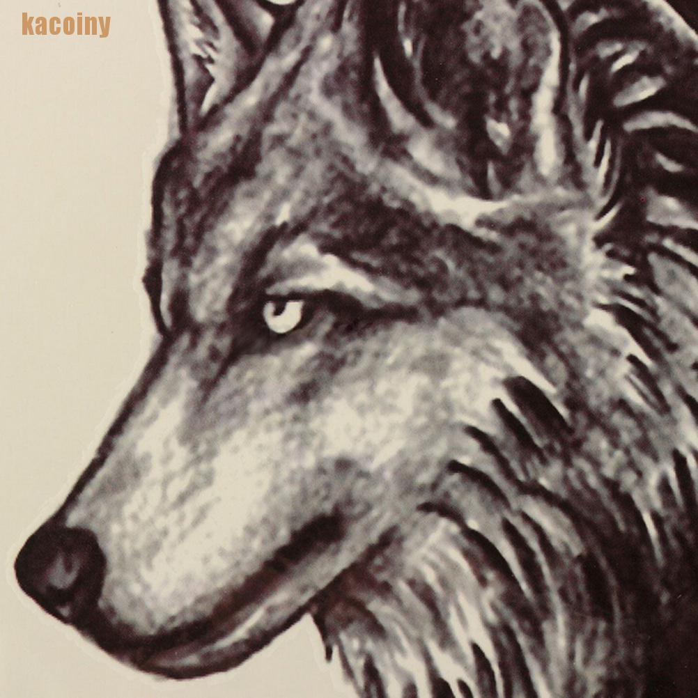 [KACY] Large Wolf Head Waterproof Temporary Removable Tattoo Body Arm Leg Art Sticker BNKJ