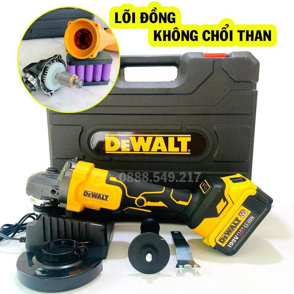 Máy Mài Dewail - Máy Cắt Cầm Tay Dùng Pin 199V - Hàng Lõi Đồng Không Chổi Than 3 Tốc Độ Tải Linh Hoạt - Hàng Chuyên Dùng