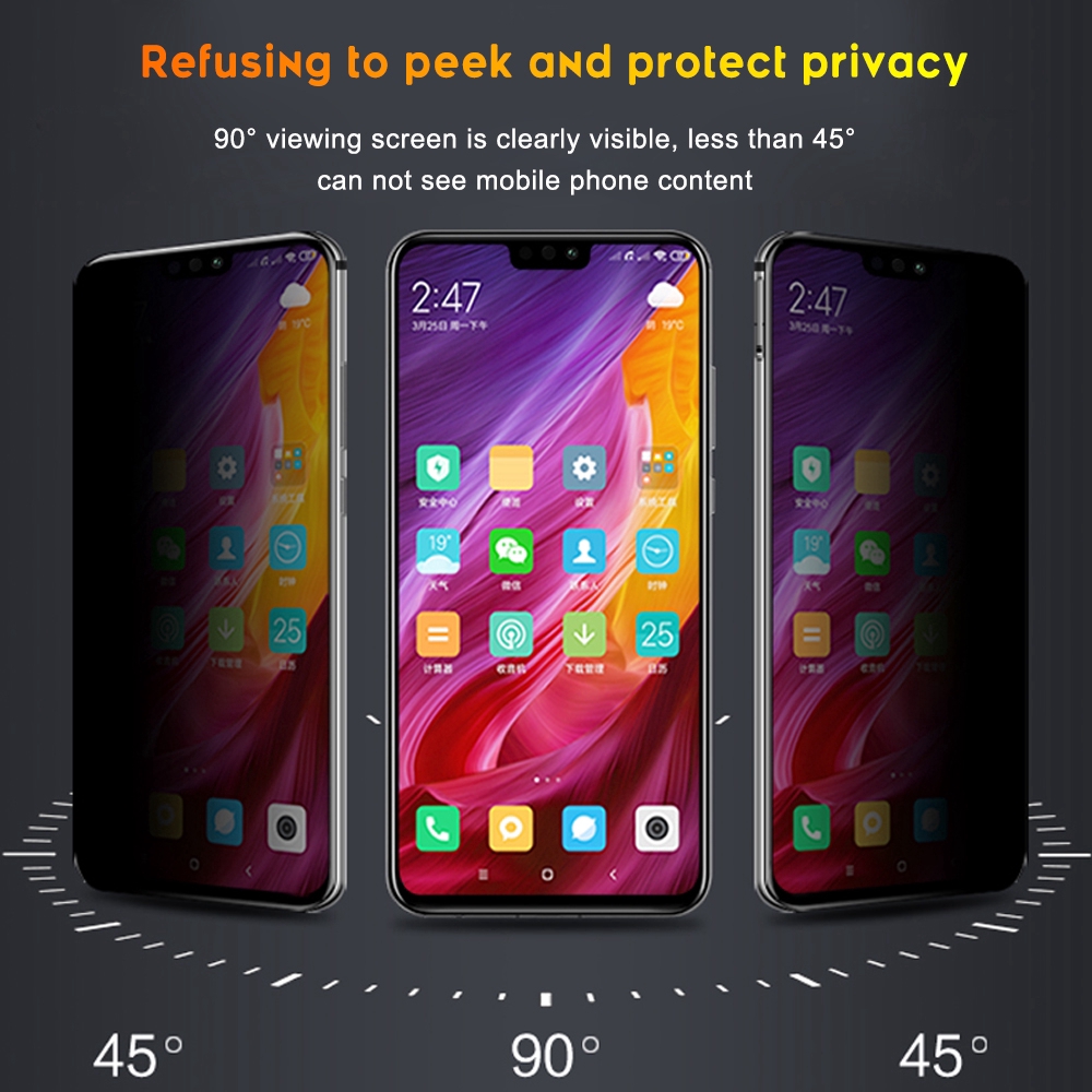 Kính cường lực toàn màn hình chống nhìn trộm cho Huawei Honor 8X P30 P20 Mate10 20 Lite Pro Nova 3e 4e