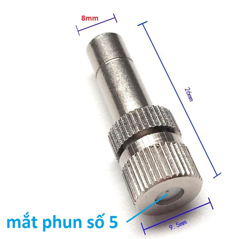 Béc phun sương inox số 2-3-5-6-7-8 tưới lan/rau/ hoa
