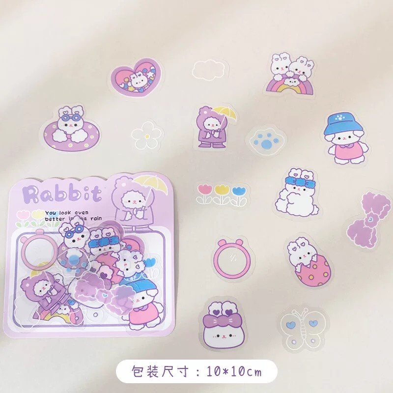 Túi hình dán sticker hình gấu cute 30 mảnh kích thước 6cm trang trí sổ tay, máy tính, laptop, góc học tập