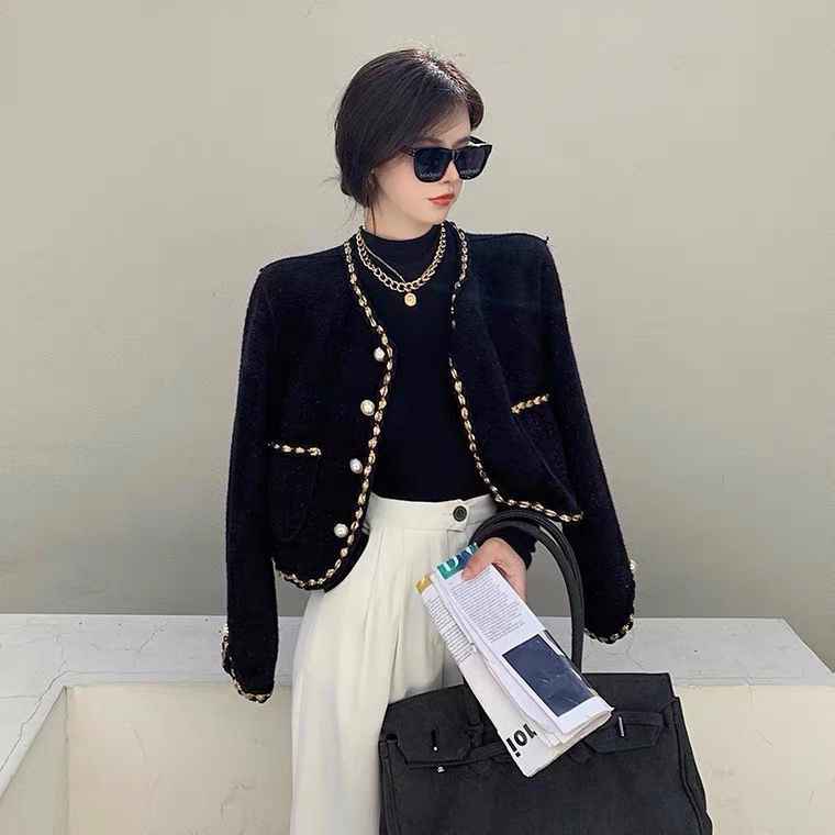 Áo khoác dáng ngắn phong cách retro trưởng thành thời trang thu đông đi làm dành cho nữ