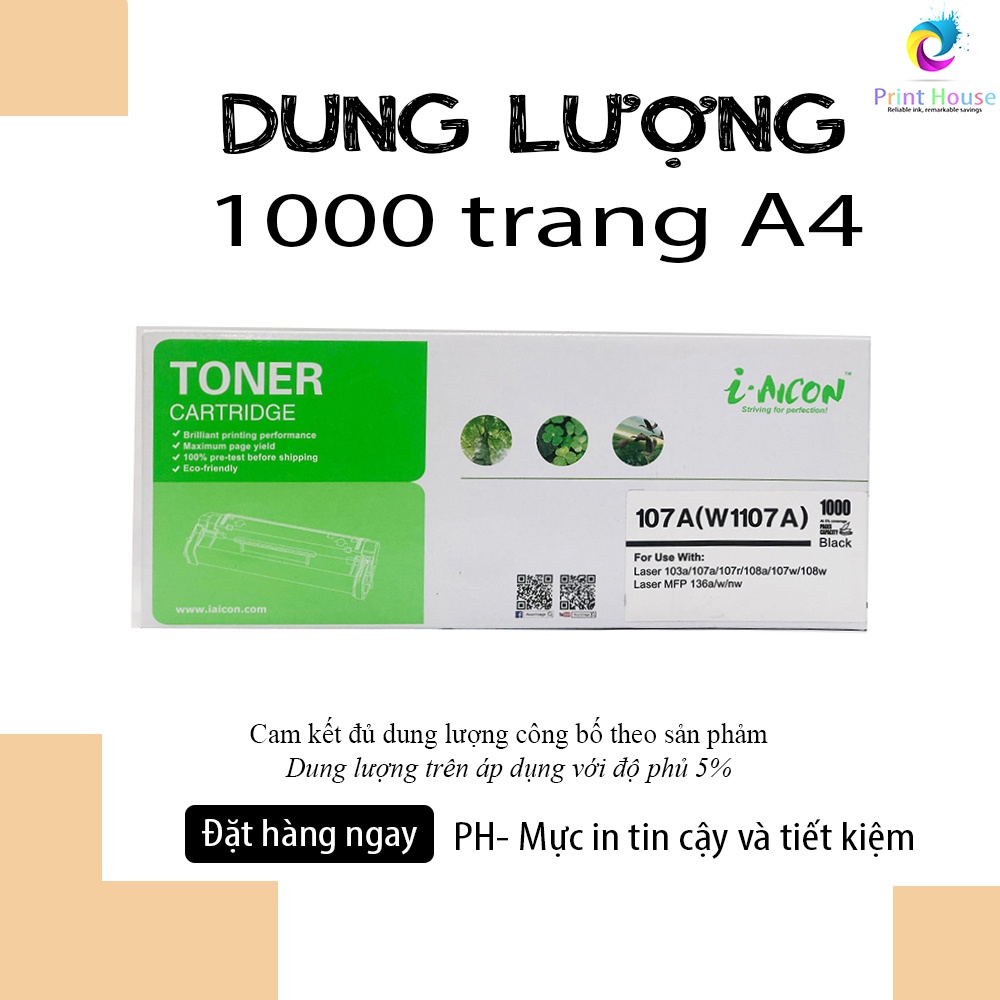 Hộp mực Cartridge W1107A  dùng cho máy in HP LaserJet  dung lượng 1000 bản in độ phủ 5%