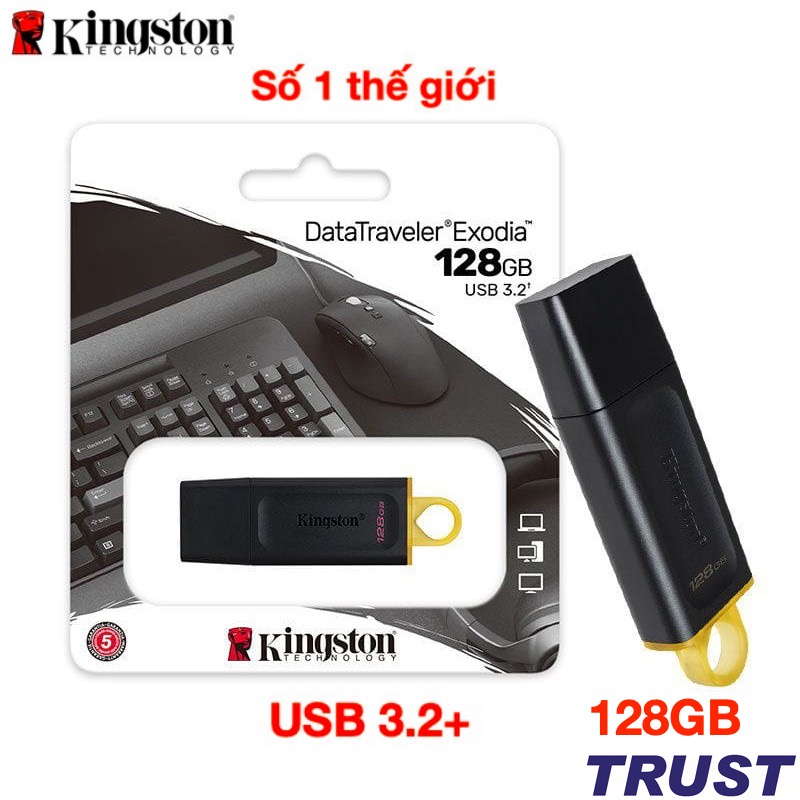 USB 3.0 128GB Kingston DataTraveler 100 -Bảo Hành 5 Năm- Hàng Chính Hãng