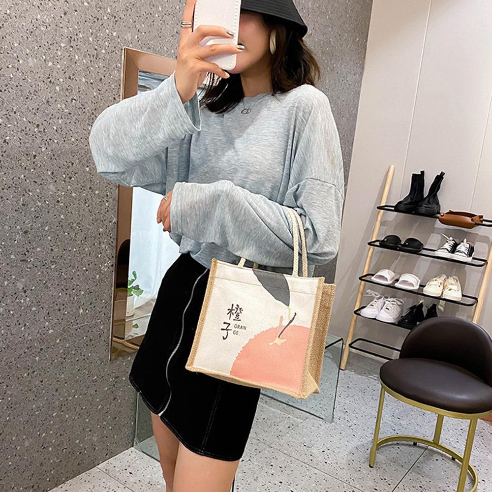 LILYES Túi Canvas Đeo Chéo Họa Tiết Hoạt Hình Phong Cách Nhật Bản