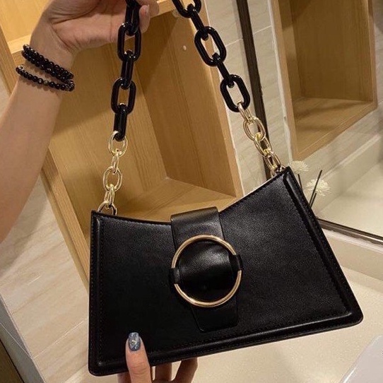 Túi Xách Nữ - Đeo Vai ♥FREESHIP♥ thời trang sành điệu kẹp nách quai xích to khóa tròn sang chảnh hiện đại, ví xinh